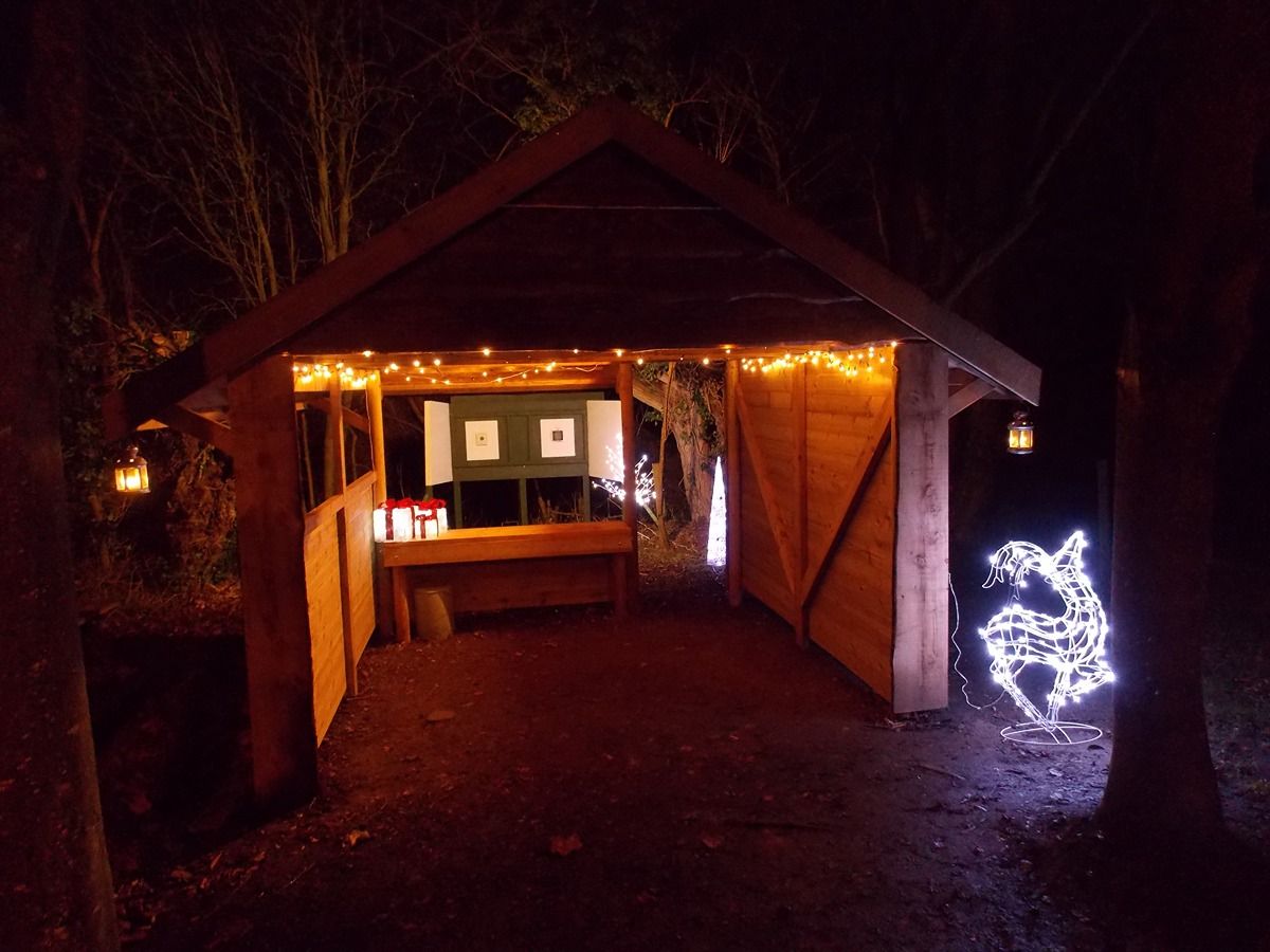 Pistol shoot at night with decorations